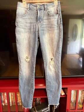 Maurices Light Blue Distressed Skinny Jeans